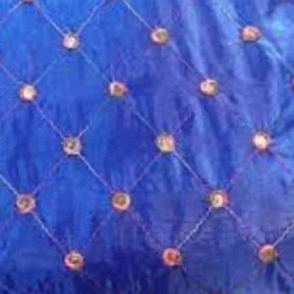 1meter Blue Papersilk Embrioderied Fabric