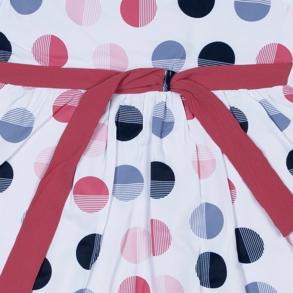 MYY Girls/Kids Sleeveless Polka Dot Printed Casual Dress - 6-7 Years, Red