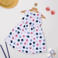 MYY Girls/Kids Sleeveless Polka Dot Printed Casual Dress - 7-8 Years, Red