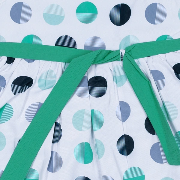 MYY Girls/Kids Sleeveless Polka Dot Printed Casual Dress - 5-6 Years, Green, 0.1