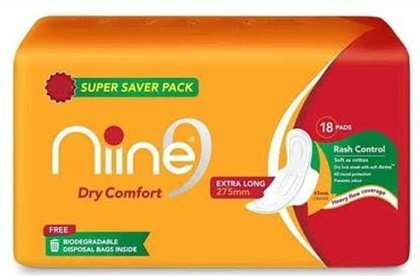 NIINE DRY COMFORT EXTRA LONG 18PADS