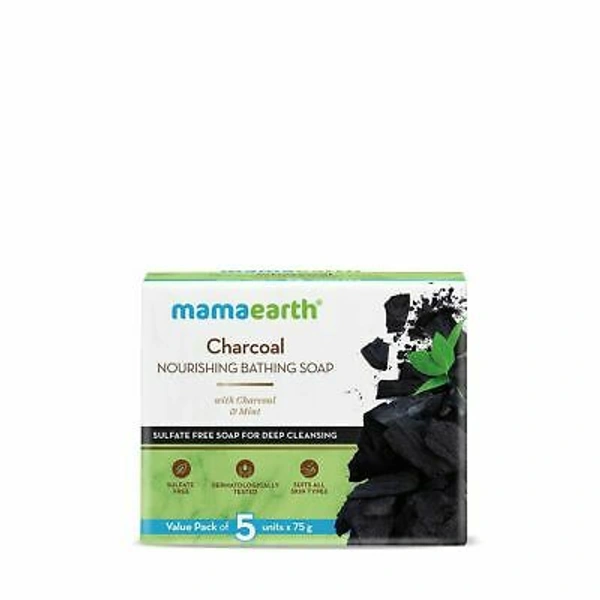 MAMAEARTH CHARCOAL NOURISH BATHING SOAP 5*75G