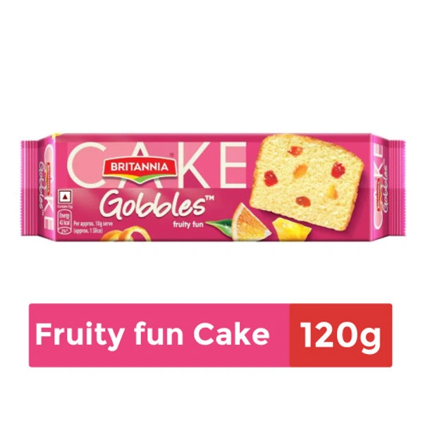BRITANNIA GOBBLES FRUITY CAKES 120G