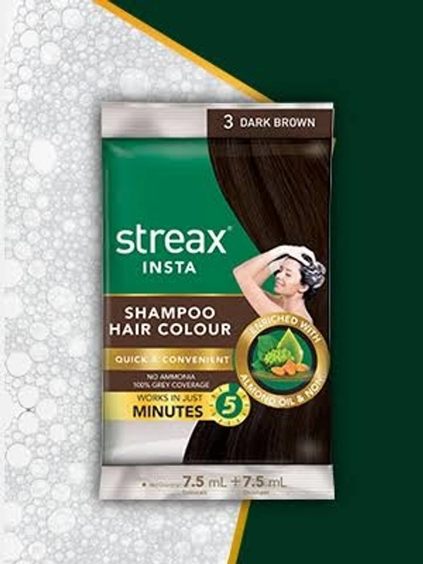 GOD STREAX INSTA SHAMPOO HAIR COLOUR D BROWN