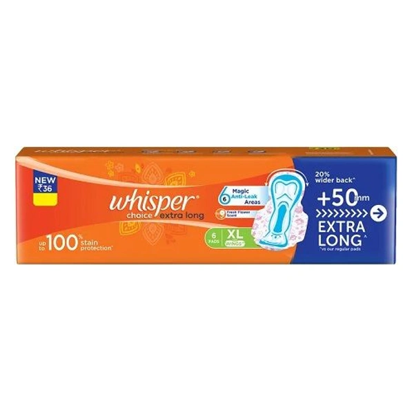 WHISPER CHOICE EXT LONG XL 18PADS