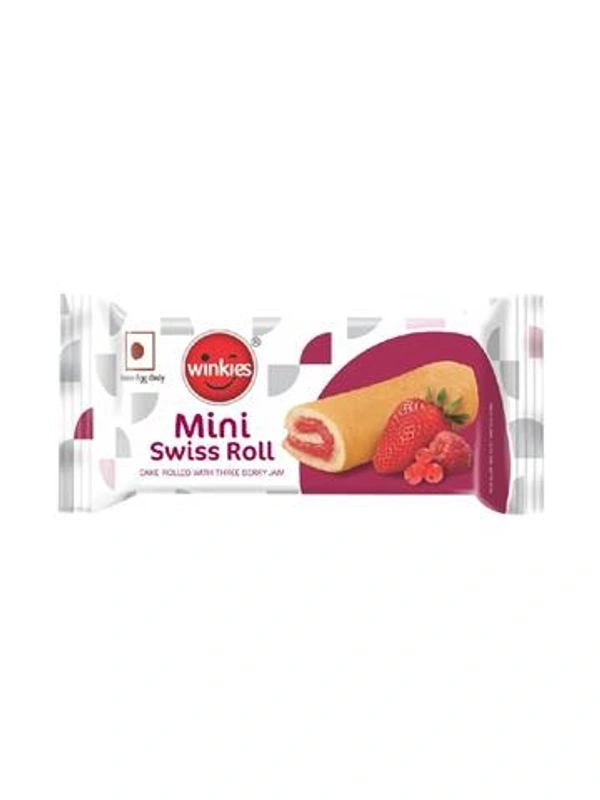 WINKIES MINI SWISS ROLL THREE BERRY JAM 28G
