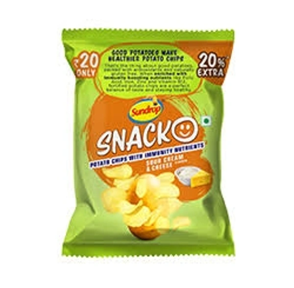 SUNDROP SNACKO CHIPS SOUR CREAM N CHEESE 20/-