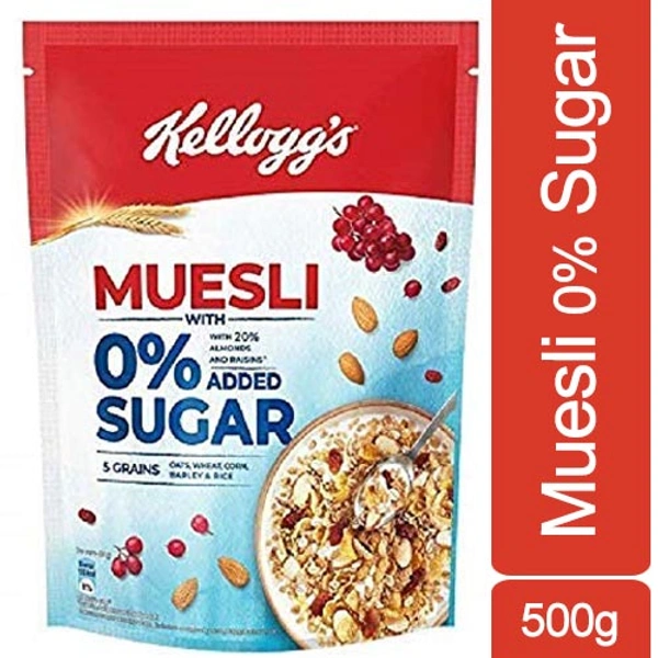 KELLOGG'S MUESLI 0% ADDED SUGAR 500GM