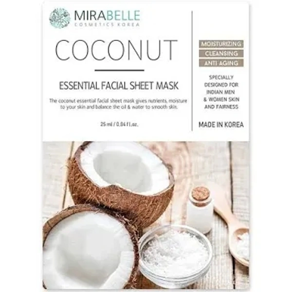MIRABELLE COCONUT ESSENTIAL FACIAL SHEET MASK