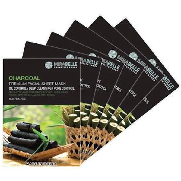 MIRABELLE CHARCOAL PREM.FACIAL SHEET MASK