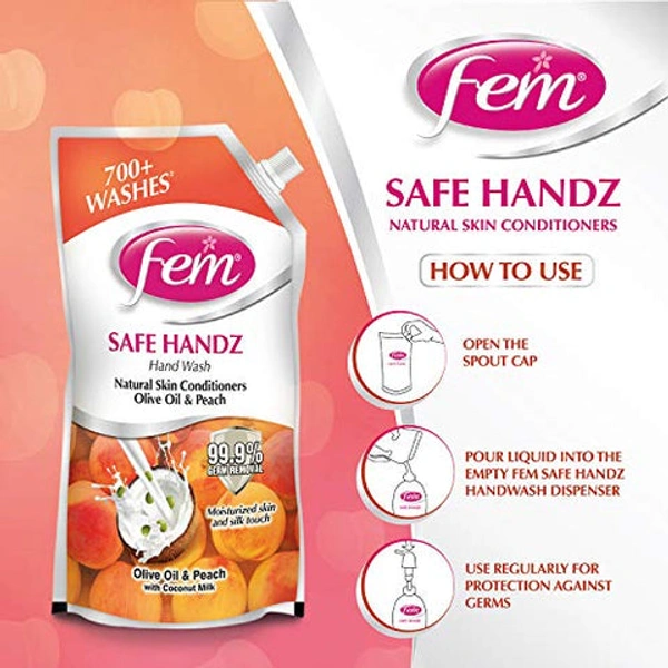 FEM HW LIQ OLIVE OIL & PEACH 750ML