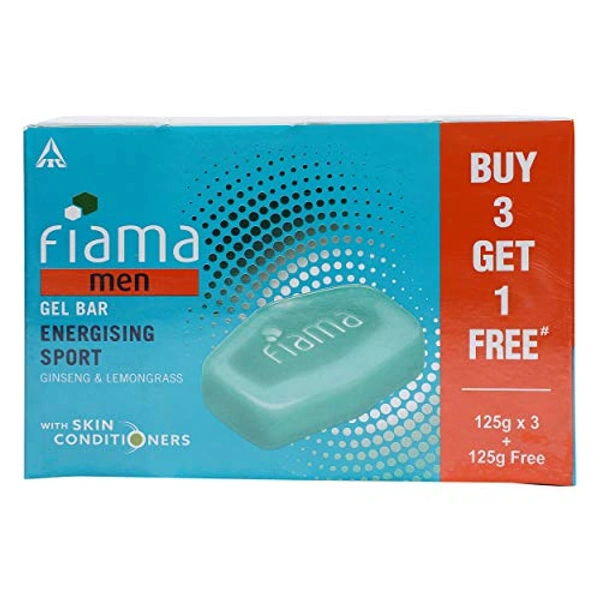 FIAMA SOAP MEN GEL BAR ENERGISING 125G*3+1