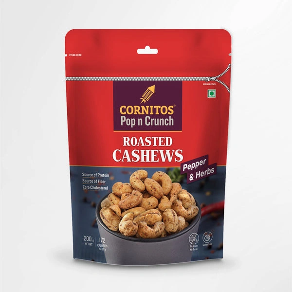 CORN ROASTED CASHEWS PEPPER-HERBS 200G