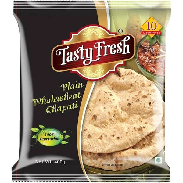TASTY FRESH WHOLE WHEAT PLAIN CHAPATI 400G