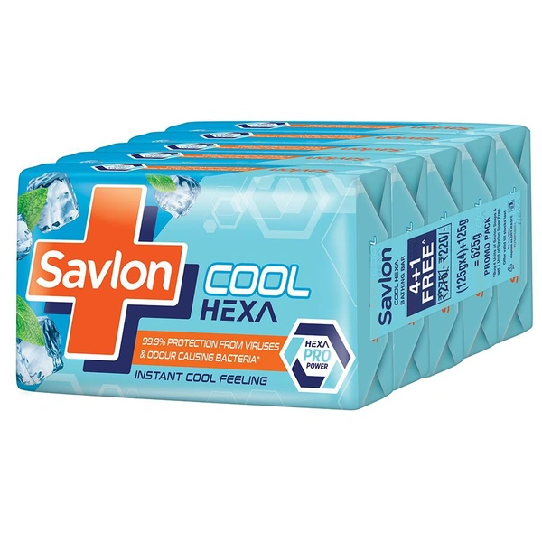 SAVLON SOAP COOL HEXA 125G*4+1