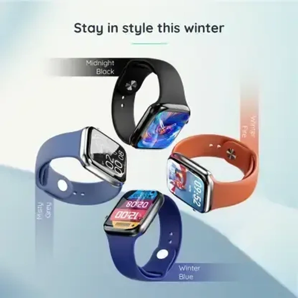 PEBBLE Pebble Frost 1.87'' BT Calling with 2.5D Curved HD Display, AI Voice Assisst Smartwatch Free Size (Winter Blue) - Blue