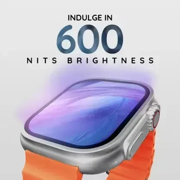 Pebble Crest 2.02"Infinite Display,Rugged Design,BT Calling,Rotating Crown,Health Suite Smartwatch  (Orange Strap, Free Size) - Orange