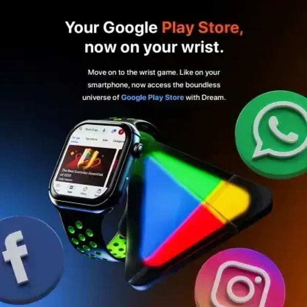 FireBoltt Fire-Boltt Dream WristPhone - 4G SIM/LTE/WiFi, Android OS, Play store unlimited apps, GPS Smartwatch  - Green & Black