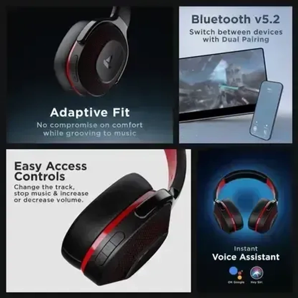 BOAT Boat Rockerz 425 w/ 25 Hrs Playtime,40 mm Drivers, BEAST Mode , ENX Tech & Dual Pairing Bluetooth (Active Black, On the Ear)