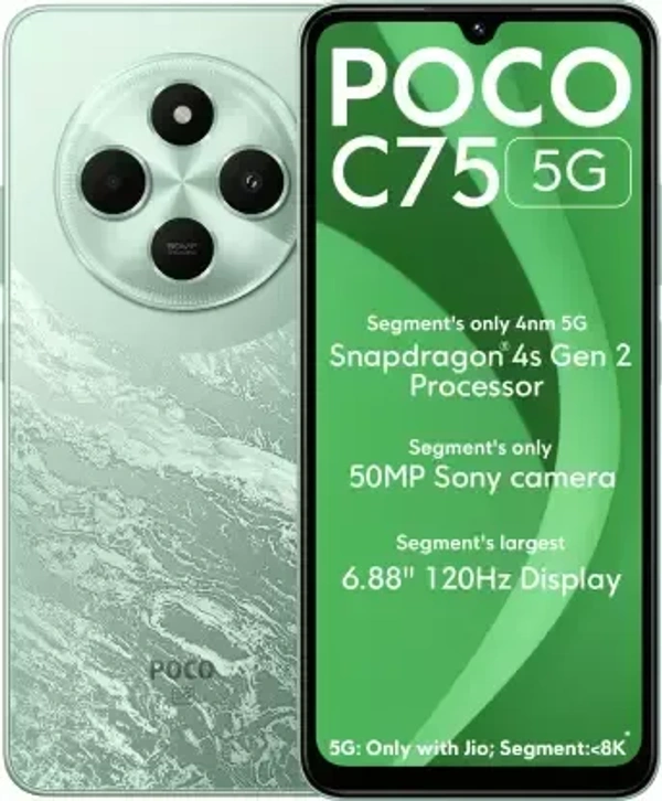POCO Smart PhoneC75 5G (Green, 64 GB)  (4 GB RAM)