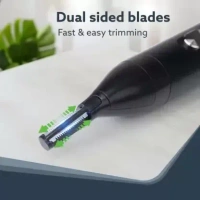 AGARO NT1727 Nose & Ear Trimmer, Eyebrow Trimming, Rechargeable, Stainless Steel Blade, Trimmer 120 min Runtime 1 Length Settings  (Black)