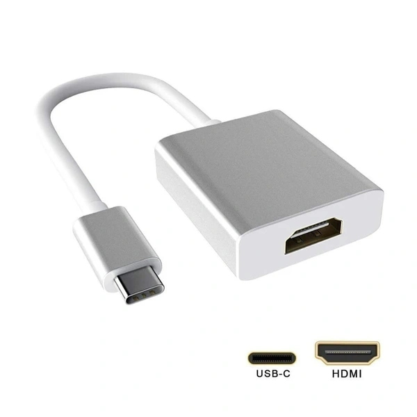 VEV USB-C Type C Male to HDMI Female 4K HDTV Digital Adapter Cable Cord Converter Compatible With MacBook, TV, Monitor, Projector, Laptop (WHITE)