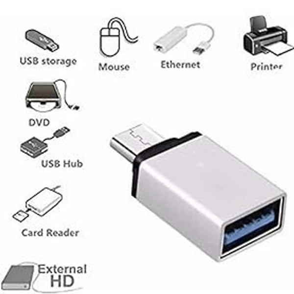 RD USB 3.1 To Type-C OTG-3 Connector (PC-20) Driver For Smart Phone & Tablets (Grey)