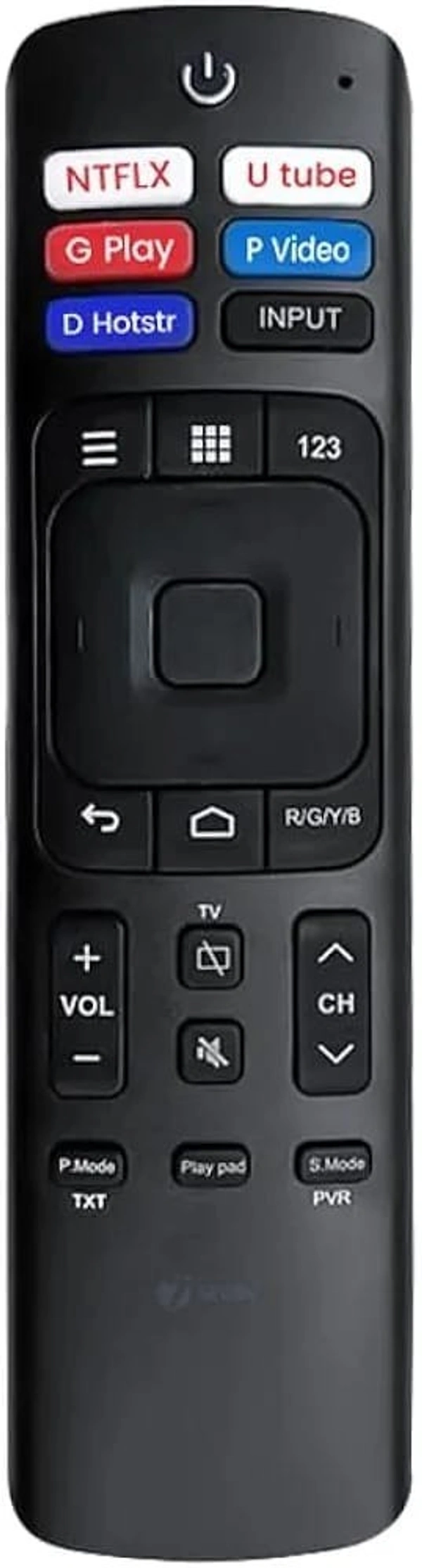 VEV Hisense Remote Control Compatible With Hisense Smart TV Remote With Hot Keys Netflix, YouTube, GooglePlay, Prime Video, Disney Hotstar Function (Black)