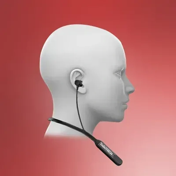 Tigotech MUSEO X2 in-Ear 5.0 Bluetooth Headphones, Spatial Audio, 10mm Dynamic Bass Driver, Upto 30 Hours Playback, Type C Port Fast Charging Neckband Earphone | Dual Device Connection (Black)