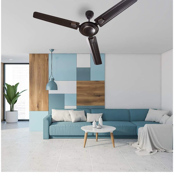 Crompton Super Briz Deco 1200 mm (48 inch) High Speed Decorative Ceiling Fan (Smoked Brown) - Brown