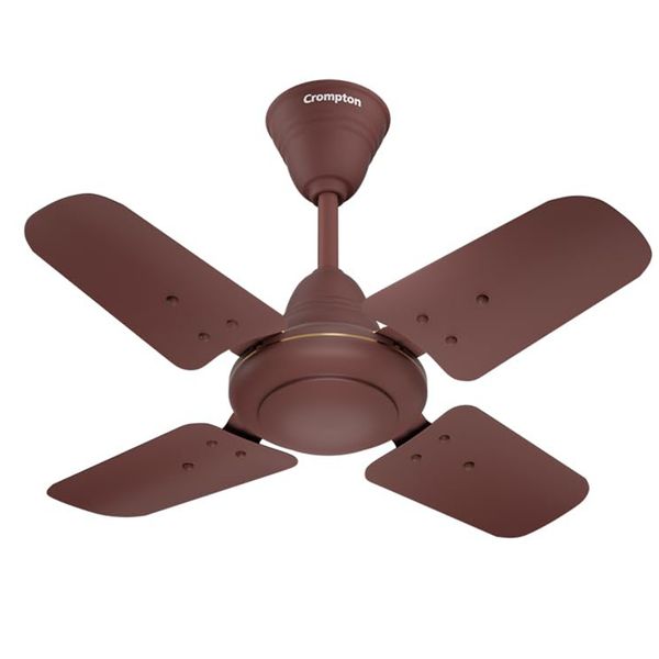 Crompton Brizair 600 MM (24 inch) 4 Blades Anti Rust Small Ceiling Fan (Brown)) - Brown