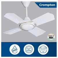 Crompton Brizair 600 MM (24 inch) 4 Blades Anti Rust Small Ceiling Fan (Brown) - White