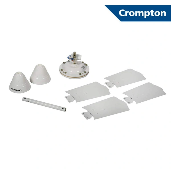 Crompton Brizair 600 MM (24 inch) 4 Blades Anti Rust Small Ceiling Fan (Brown) - White