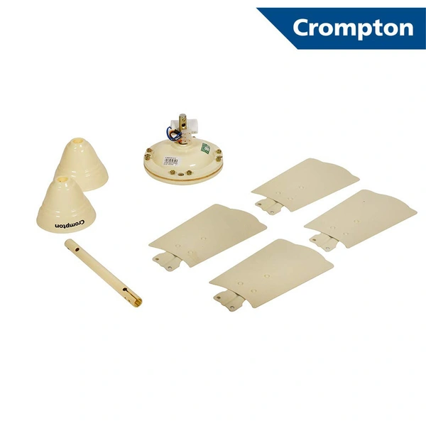 Crompton Brizair 600 MM (24 inch) 4 Blades Anti Rust Small Ceiling Fan (Brown) - Ivory