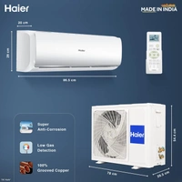 Haier 1 Ton 2 Star Fixed Speed Split AC | Copper, Antibacterial Filter, HSU12T-TQS2BE-FS (White)