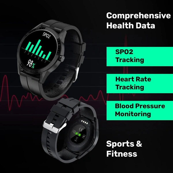 Fire Boltt Fire-Boltt Talk 1.39" Smartwatch Full Touch | Bluetooth Calling (Black) - Black