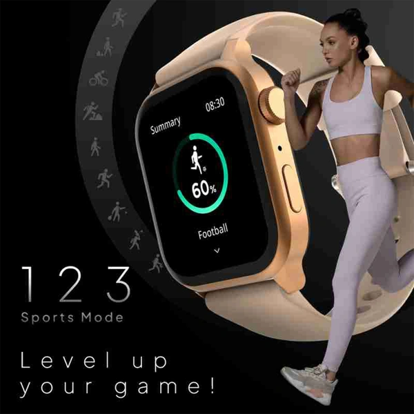 Firebolt Fire-Boltt Rise BT Calling,1.85", Voice Assistance & 123 Sports Single BT Connection Smartwatch  (Beige) - Beige