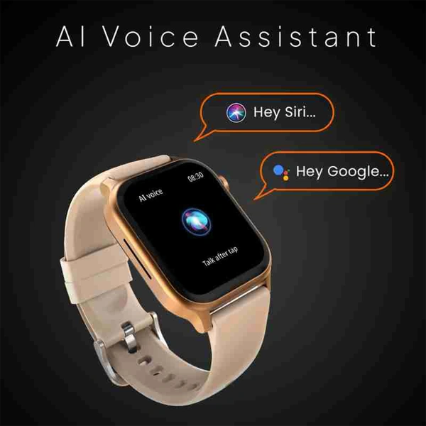 Firebolt Fire-Boltt Rise BT Calling,1.85", Voice Assistance & 123 Sports Single BT Connection Smartwatch  (Beige) - Beige