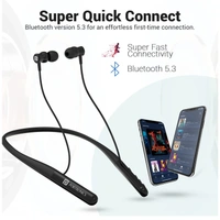 Portronics Harmonics Z4 Wireless Bluetooth 5.3 Neckband in Ear Earphones with Mic, 30Hrs Playtime, Gaming Mode, Voice Assistance, Magnetic Latch, IPX4 Water Resistant, Type C Fast Charging (Black)