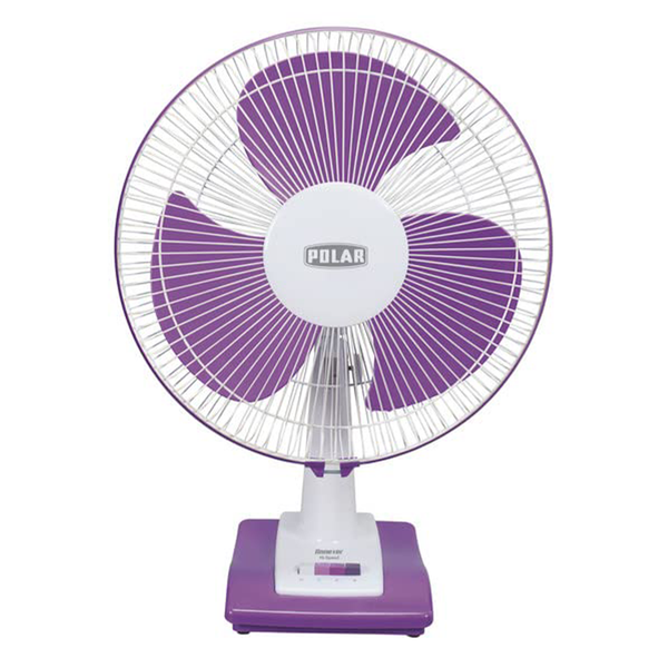 Polar POLAR Annexer High Speed 400mm Table Fan | Mini Powerful Desktop Cooling Fan with 3 Speeds 90° Adjustable Small Personal Cooling Fan(White Mauve)