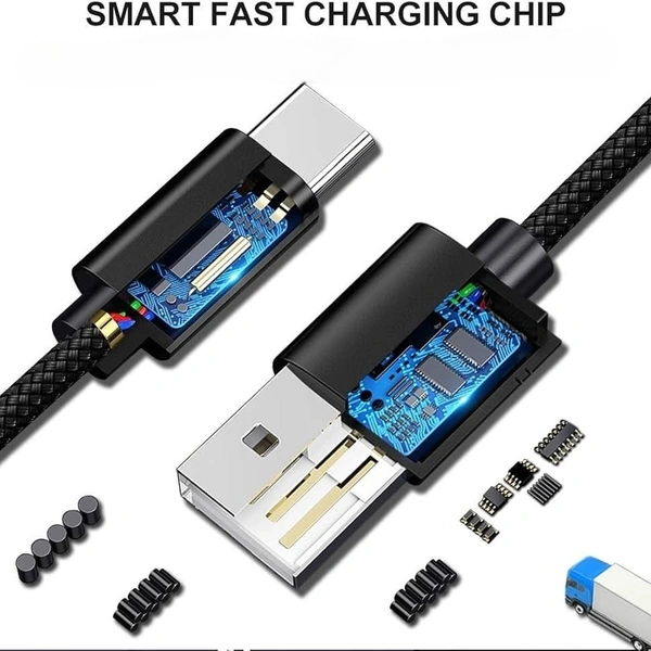 LEBON Lebon M-2 | 75w Type-C Data Cable 2 Mtr | Metal Cable Charger Cable | Fast Charging USB Type-C Cable | Compatible For Smart Phone | Fast Charging Sync Cable