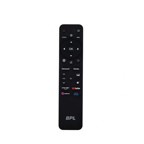VEV BPL Smart TV Remote Compatible With BPL Smart TV With Hot Keys Prime video, Youtube, JioHotstar, Live TV Function (BLACK)