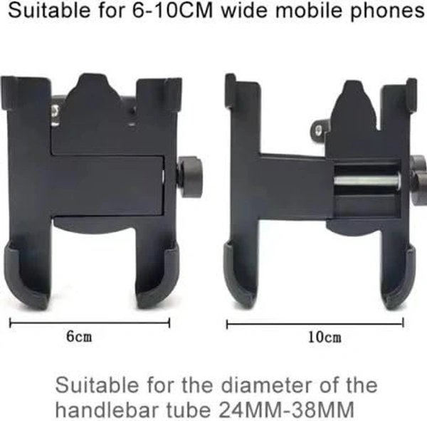 VEV C1 Universal Bike Mount Holder, 360 Degree Rotating, Metal Body, Handlebar Cradle Stand for Bicycle, Motorcycle, Fits All Smartphones, (Black) - Black