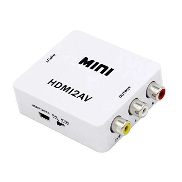 VEV Mini HDTV TO AV Full HD 1080p HD Video Converter (White)