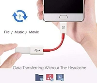 One Plus 80W | Type C OTG Cable Connector Cord Pendrive Compatible with All C Type Supported Mobile Smartphone (White & Red)
