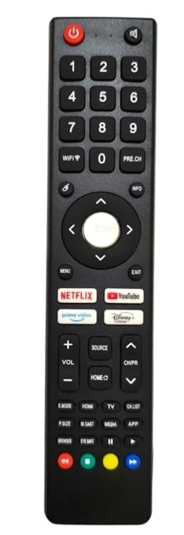 VEV Turbotek & Jaipan Smart TV Remote Compatible With Turbotek & Jaipan Smart TV Remote With Hot Keys Netflix, YouTube, Prime video, Disney Hotstar Function (BLACK)