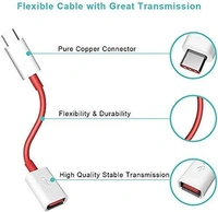 One Plus 80W | Type C OTG Cable Connector Cord Pendrive Compatible with All C Type Supported Mobile Smartphone (White & Red)