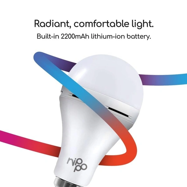 Nippo Rechargeable Emergency LED Bulb - 9W (Cool Day Light) Voltage Surge Protection
