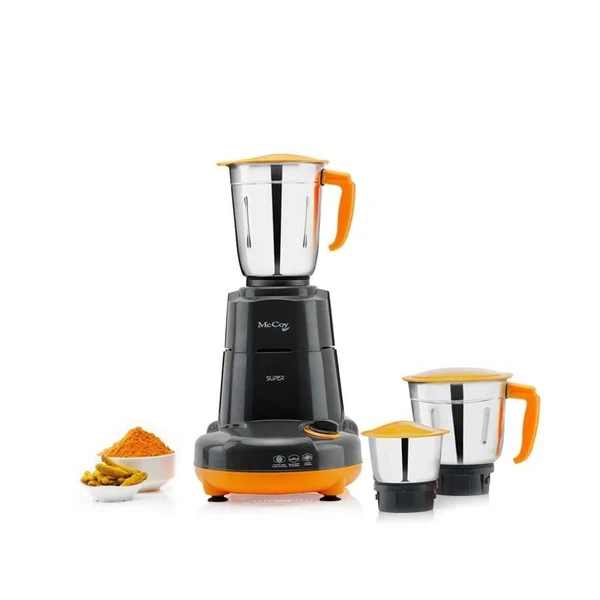 Mccoy McCoy Super 550-Watt Mixer Grinder 3 Jars (Grey & Orange)