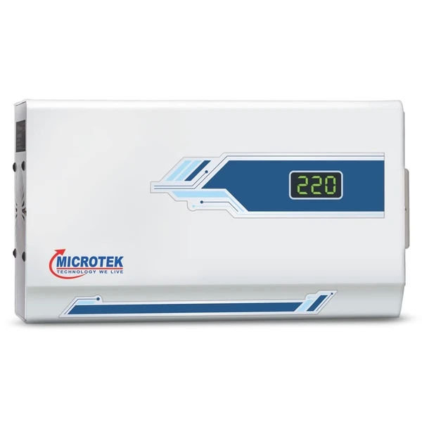 Microtek Pearl EM4130+ Automatic Voltage Stabilizer for AC up to 1.5 ton | 130V-300V (White)